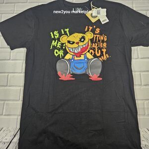 New Bleecker & Mercer Mens Short Sleeve BLACK MULTICOLOR T Shirt SIZE LARGE